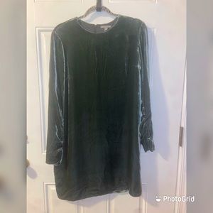 COS long sleeve velvet shift dress